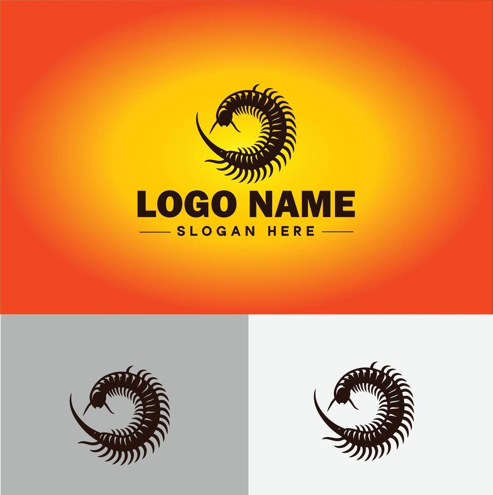 Centipede logo vector art icon graphics for business brand icon Centipede logo template