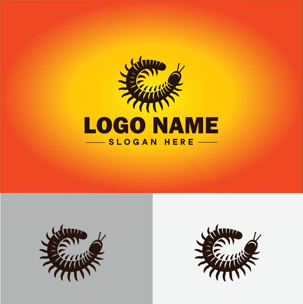 Centipede logo vector art icon graphics for business brand icon Centipede logo template