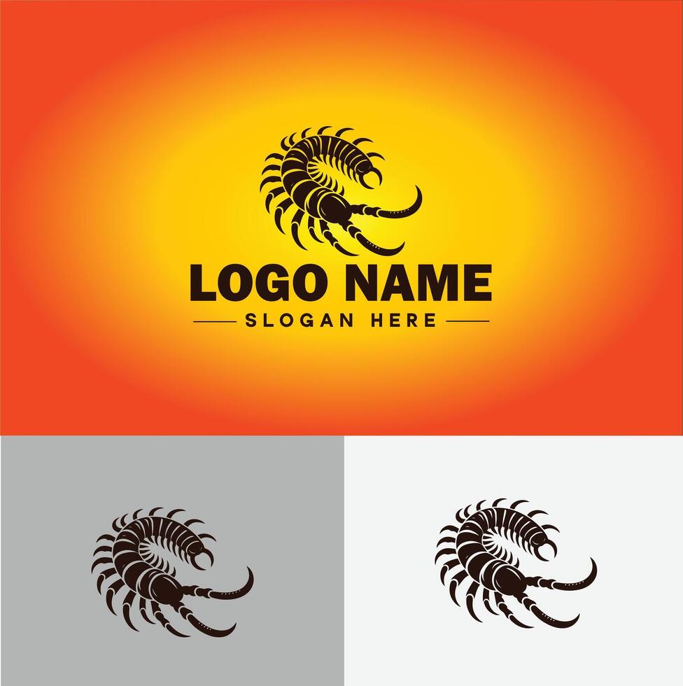 Centipede logo vector art icon graphics for business brand icon Centipede logo template