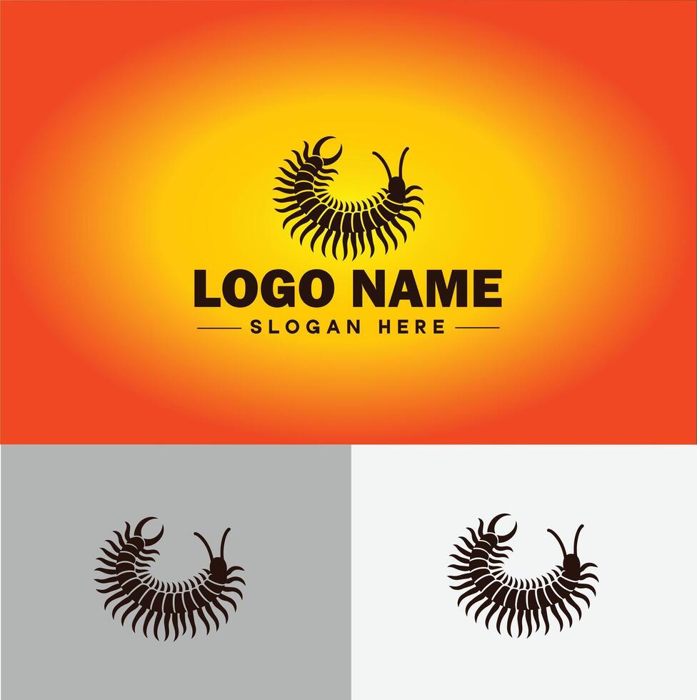 Centipede logo vector art icon graphics for business brand icon Centipede logo template