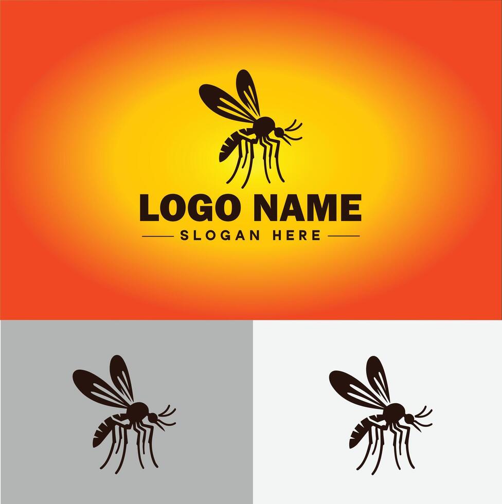gnat logo vector art icon graphics for business brand icon mosquito logo template