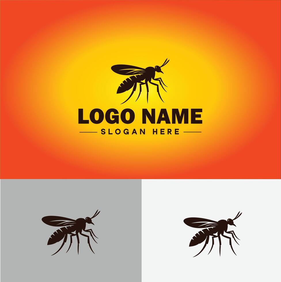 gnat logo vector art icon graphics for business brand icon mosquito logo template