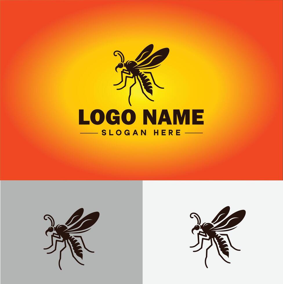 gnat logo vector art icon graphics for business brand icon mosquito logo template