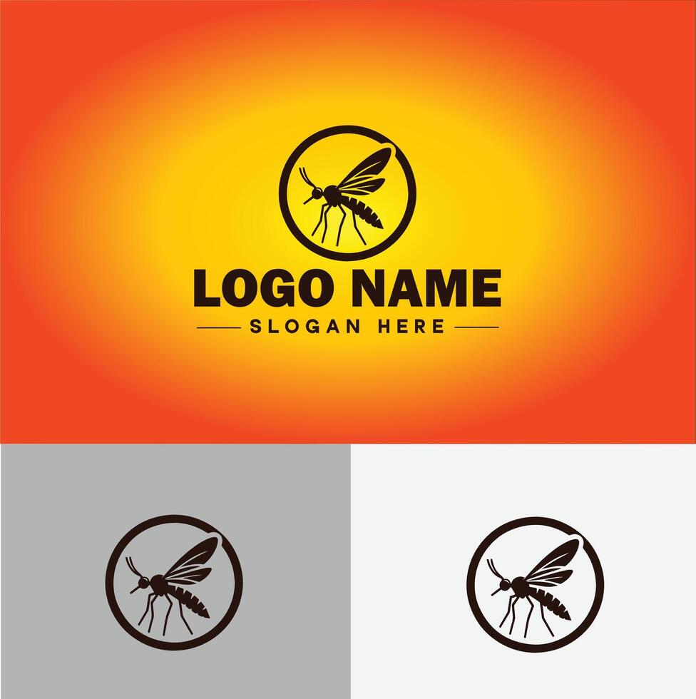 gnat logo vector art icon graphics for business brand icon mosquito logo template