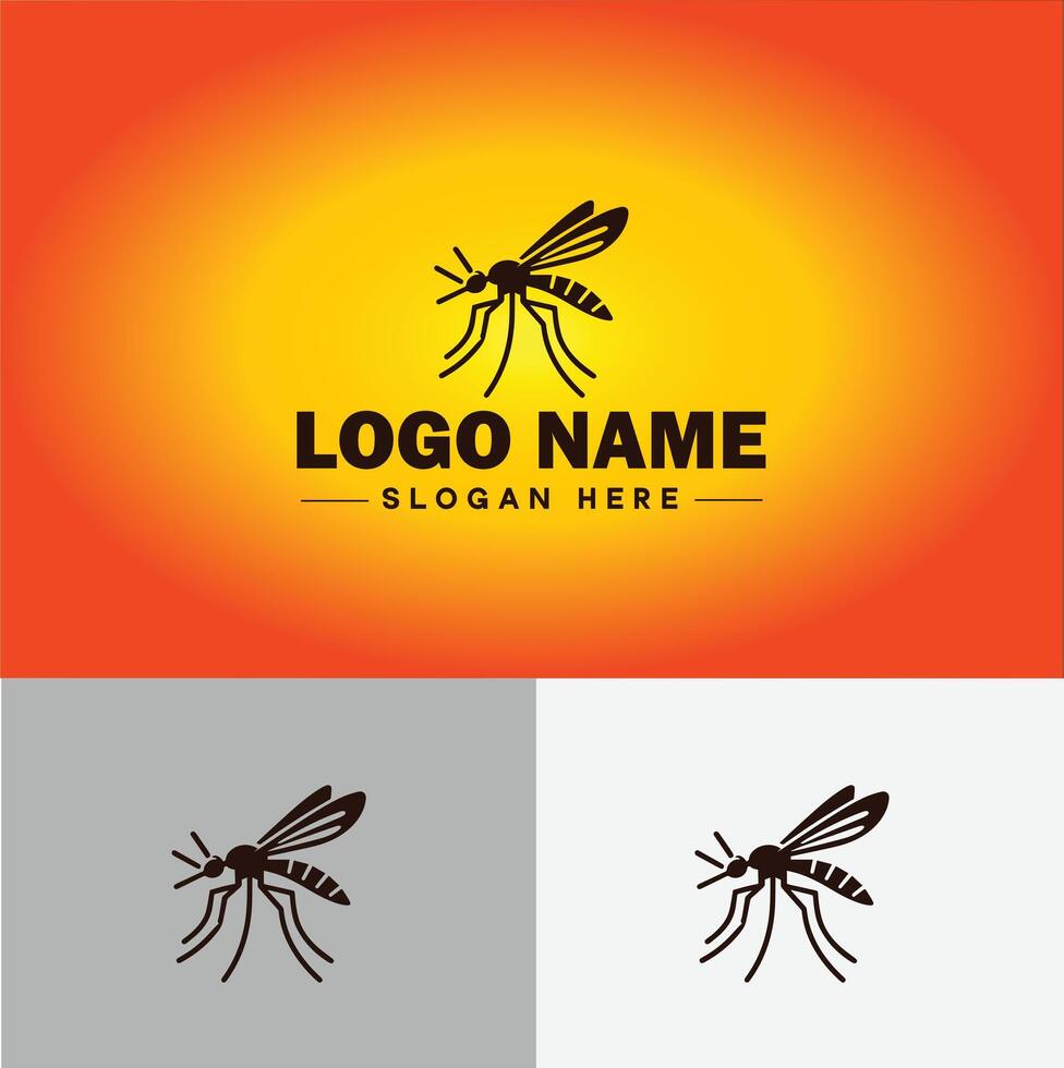 gnat logo vector art icon graphics for business brand icon mosquito logo template