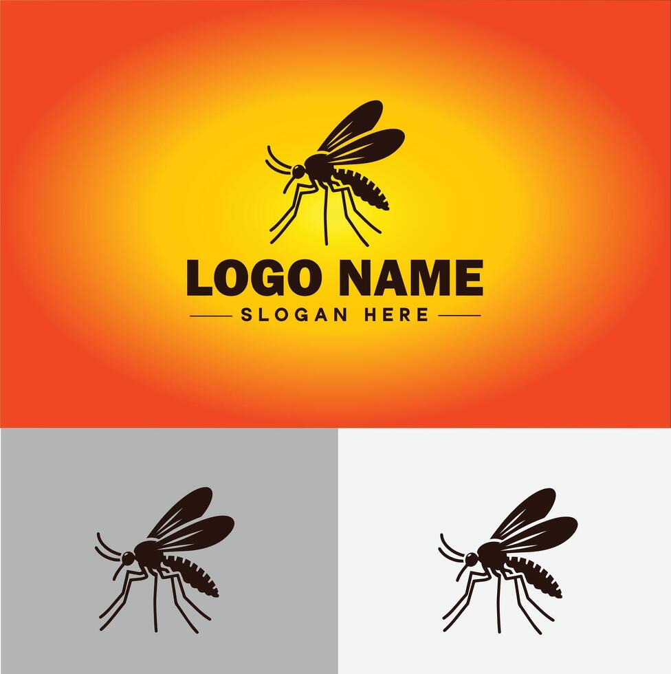 gnat logo vector art icon graphics for business brand icon mosquito logo template