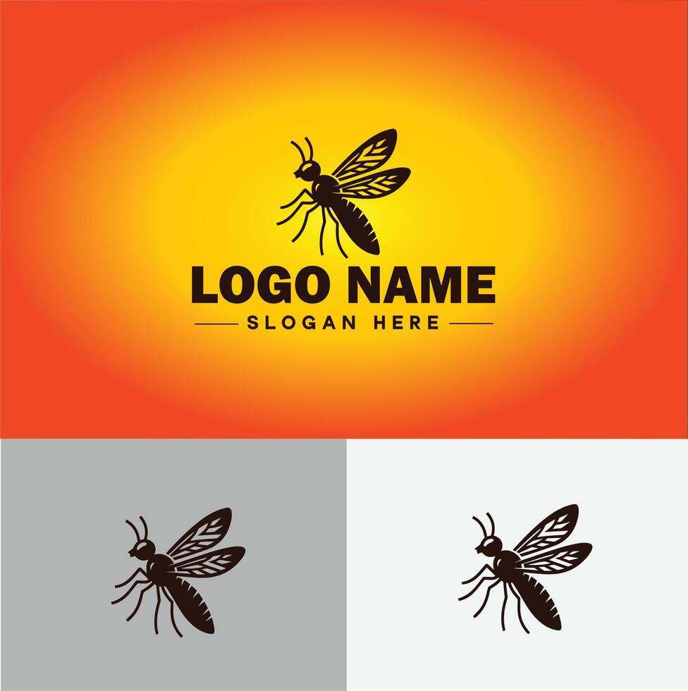 gnat logo vector art icon graphics for business brand icon mosquito logo template