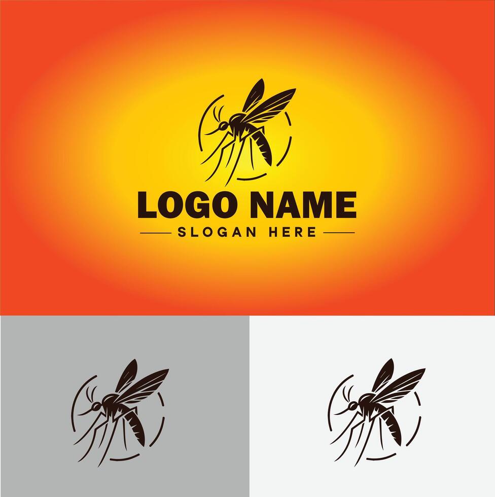 gnat logo vector art icon graphics for business brand icon mosquito logo template