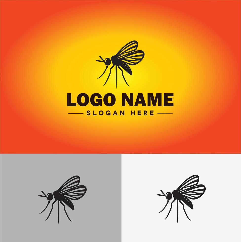 gnat logo vector art icon graphics for business brand icon mosquito logo template