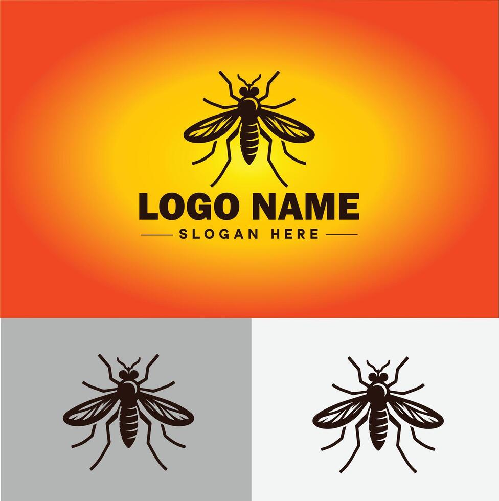 gnat logo vector art icon graphics for business brand icon mosquito logo template