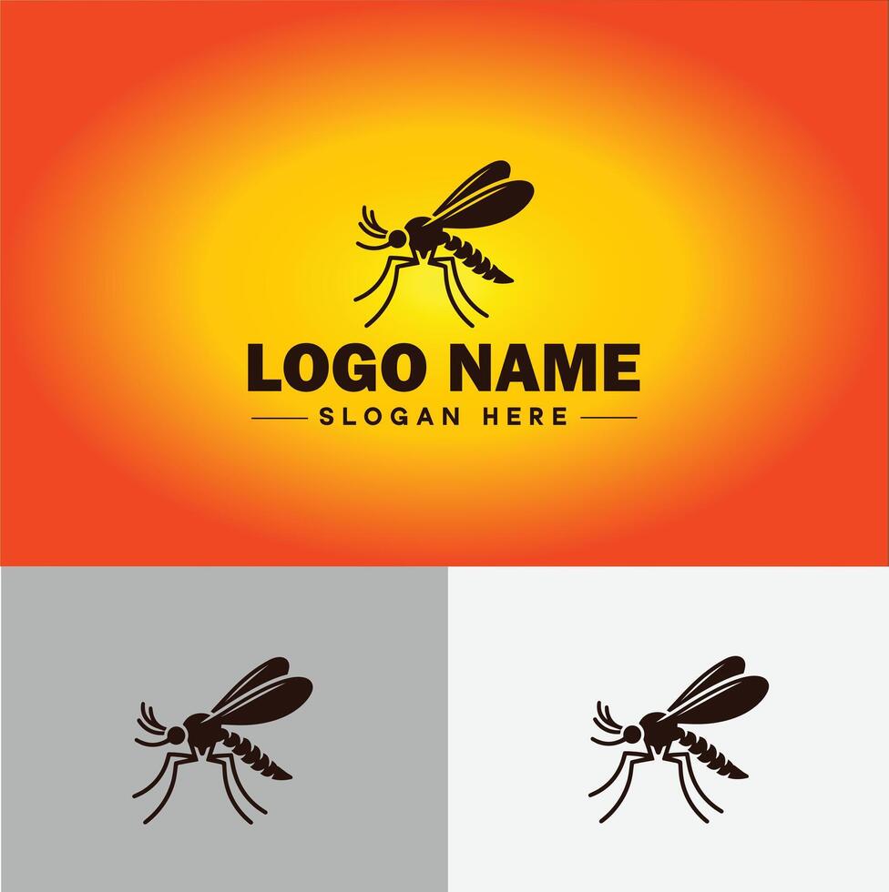 gnat logo vector art icon graphics for business brand icon mosquito logo template