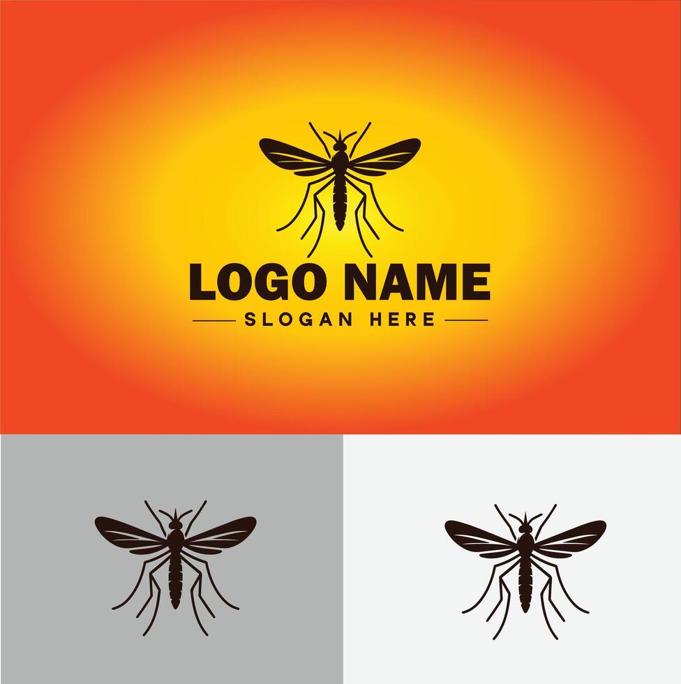 gnat logo vector art icon graphics for business brand icon mosquito logo template