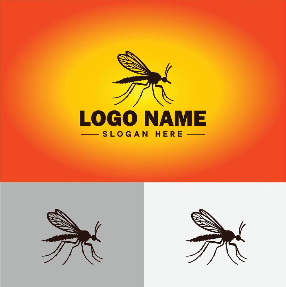 gnat logo vector art icon graphics for business brand icon mosquito logo template