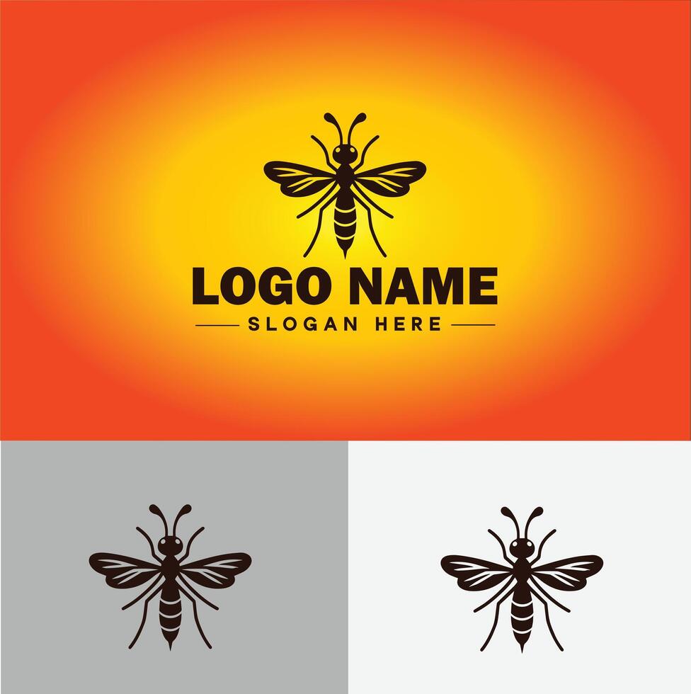 gnat logo vector art icon graphics for business brand icon mosquito logo template