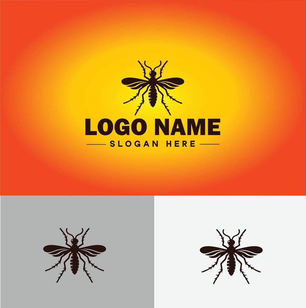gnat logo vector art icon graphics for business brand icon mosquito logo template