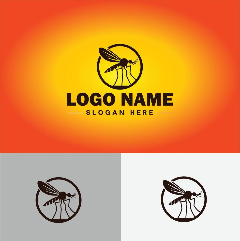gnat logo vector art icon graphics for business brand icon mosquito logo template