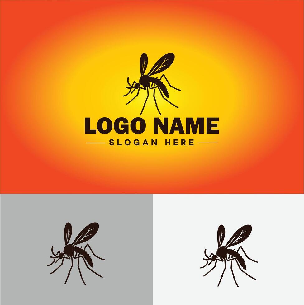 gnat logo vector art icon graphics for business brand icon mosquito logo template