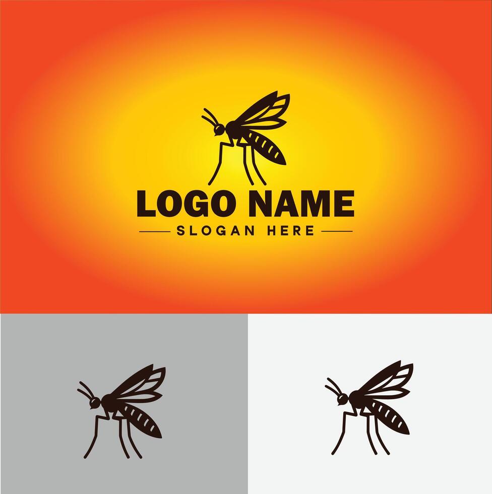 gnat logo vector art icon graphics for business brand icon mosquito logo template