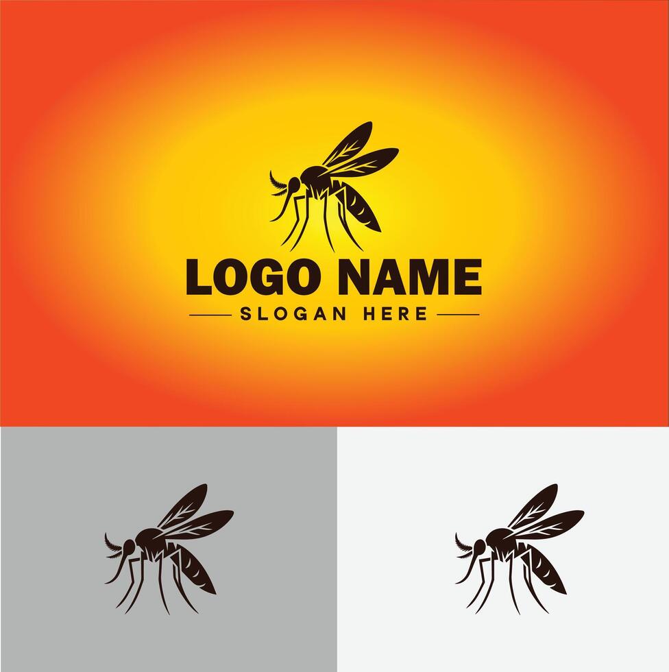 gnat logo vector art icon graphics for business brand icon mosquito logo template