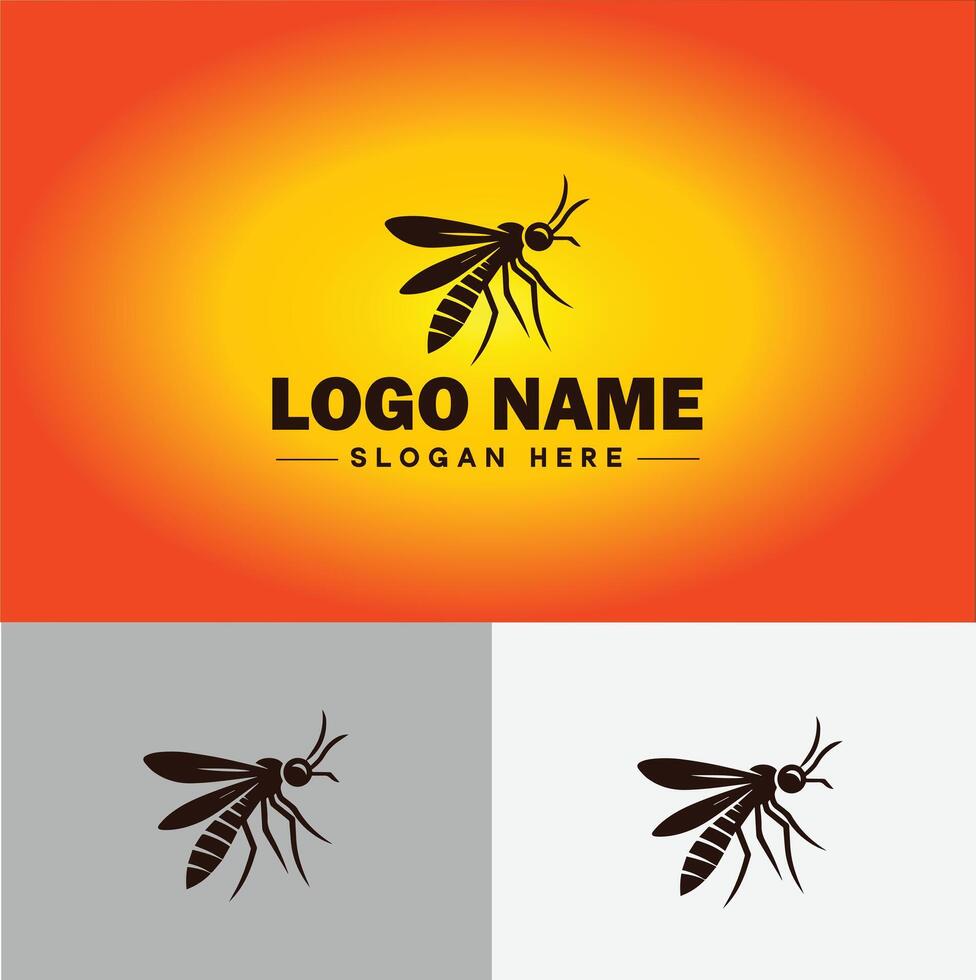 gnat logo vector art icon graphics for business brand icon mosquito logo template