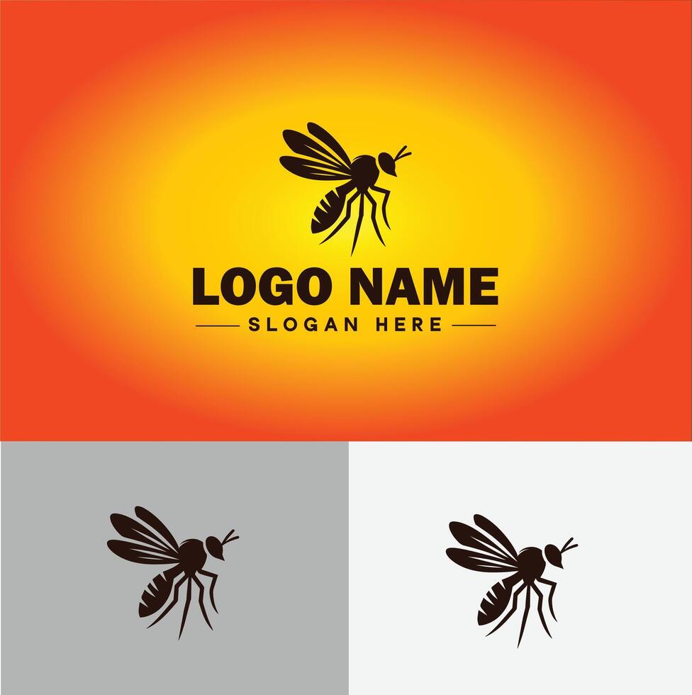 gnat logo vector art icon graphics for business brand icon mosquito logo template