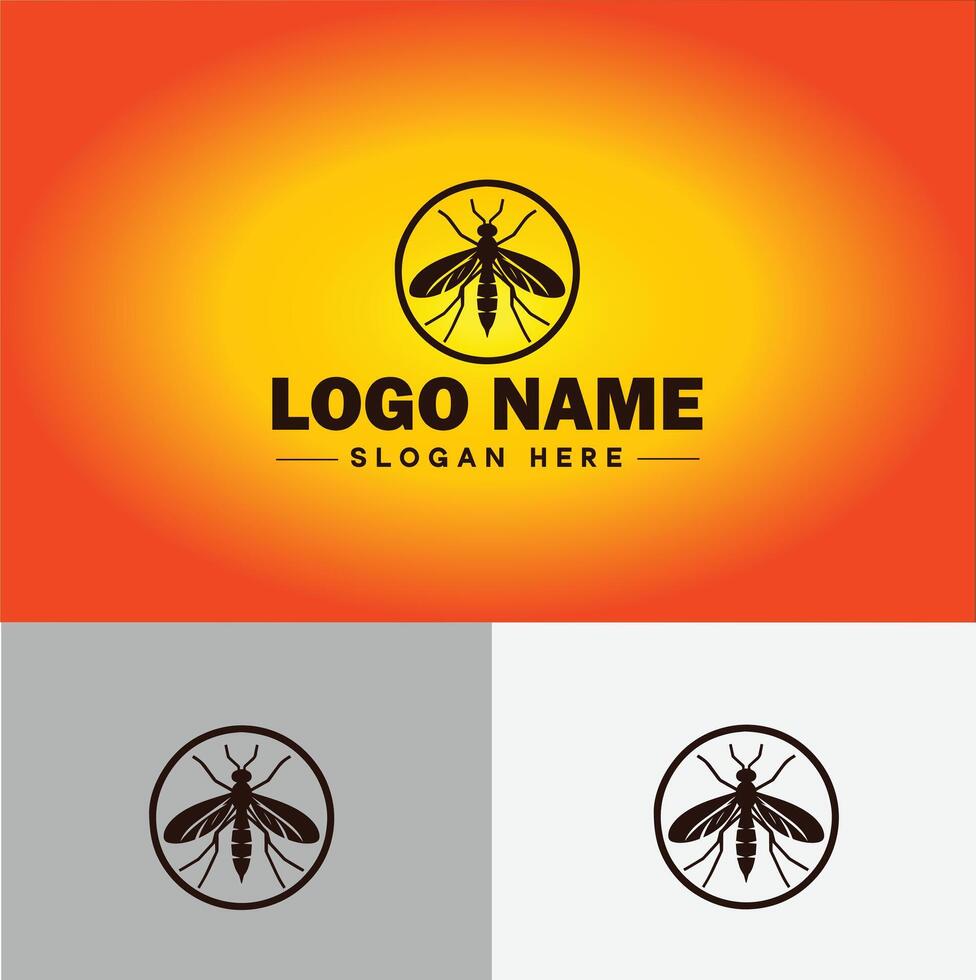 gnat logo vector art icon graphics for business brand icon mosquito logo template