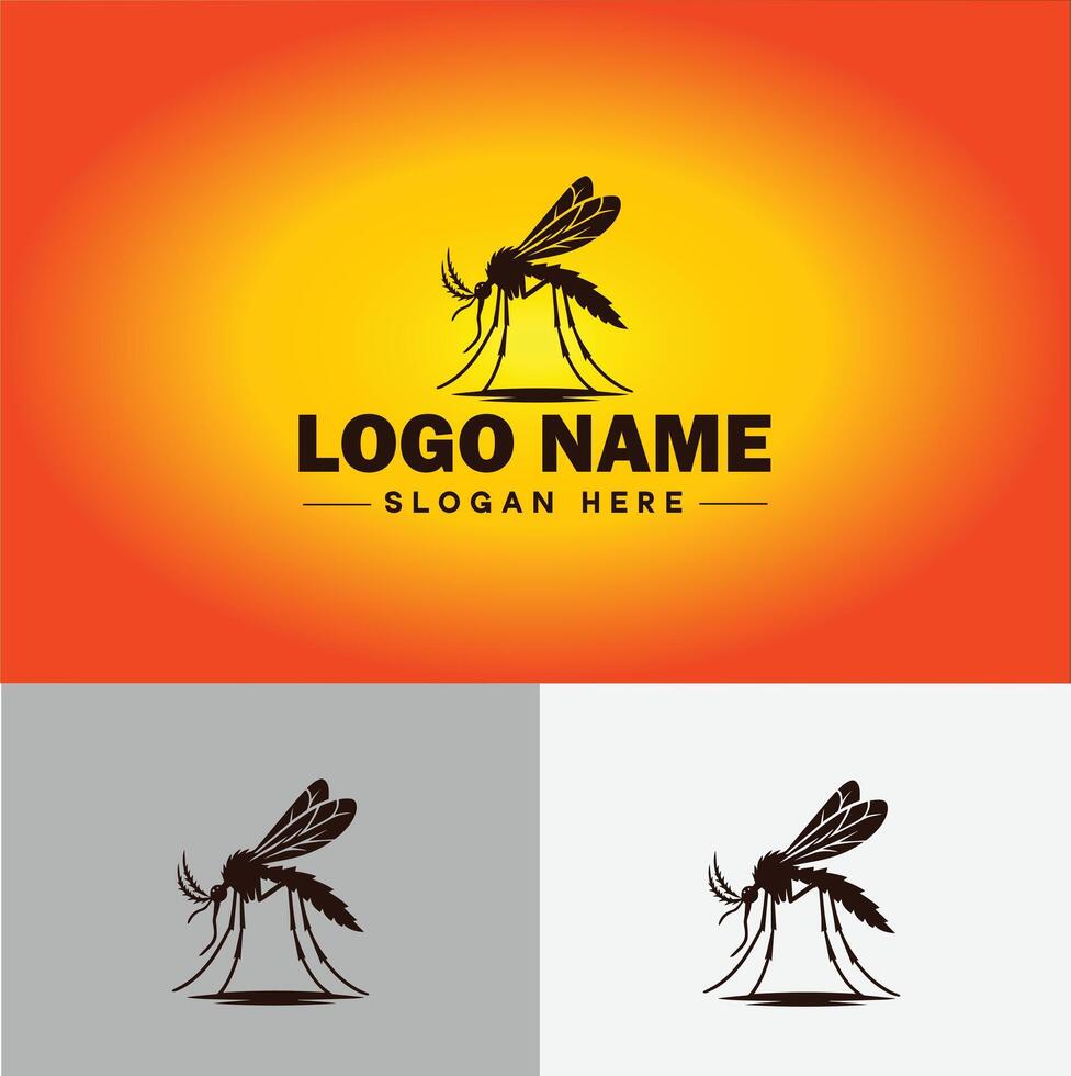 gnat logo vector art icon graphics for business brand icon mosquito logo template