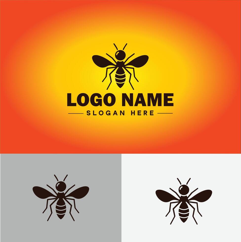 gnat logo vector art icon graphics for business brand icon mosquito logo template