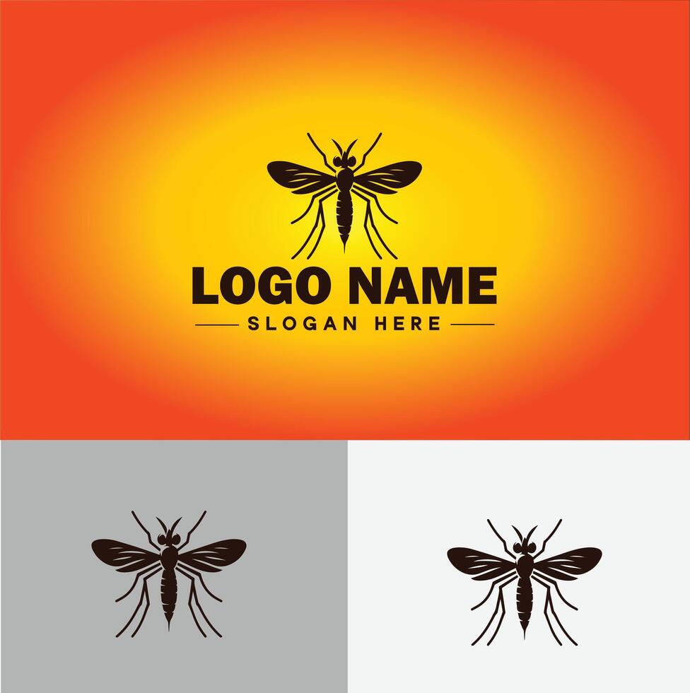 gnat logo vector art icon graphics for business brand icon mosquito logo template