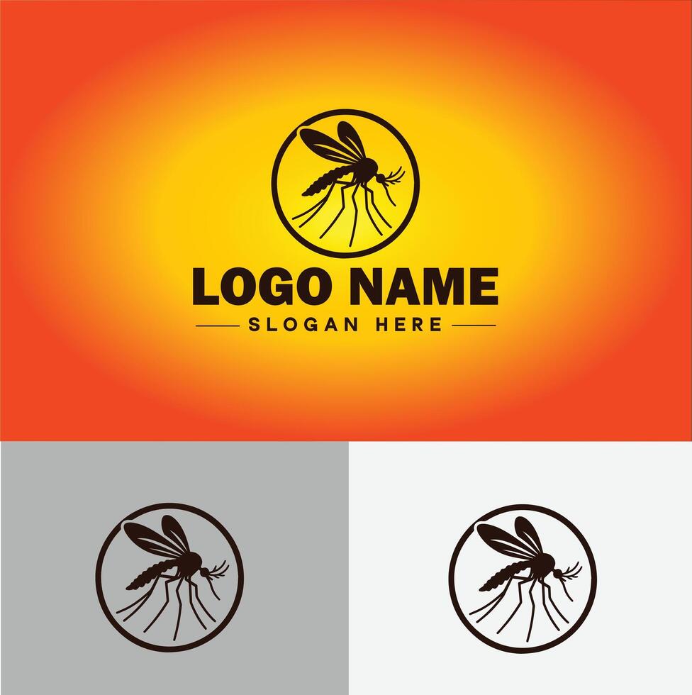 gnat logo vector art icon graphics for business brand icon mosquito logo template