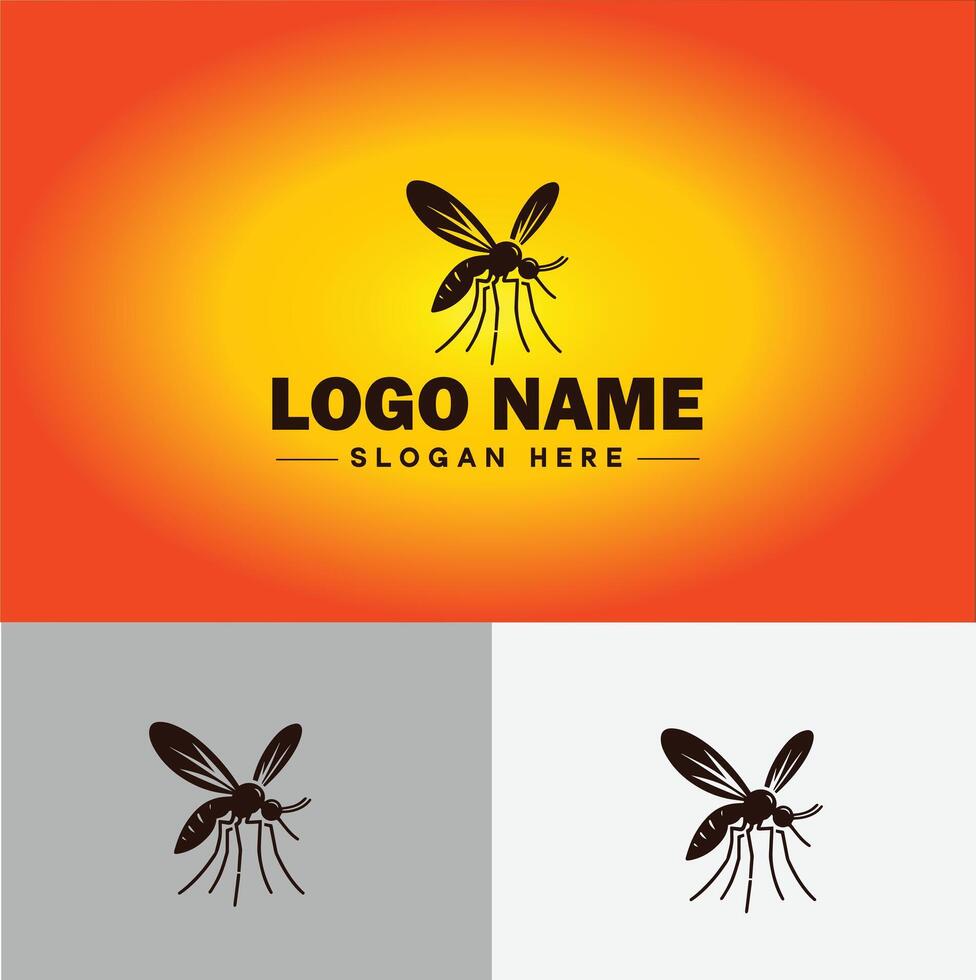 gnat logo vector art icon graphics for business brand icon mosquito logo template