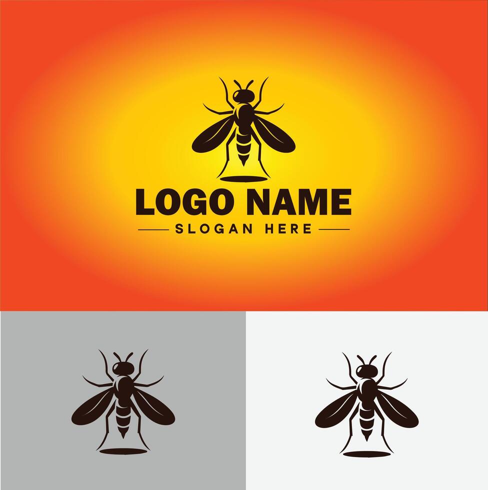 gnat logo vector art icon graphics for business brand icon mosquito logo template