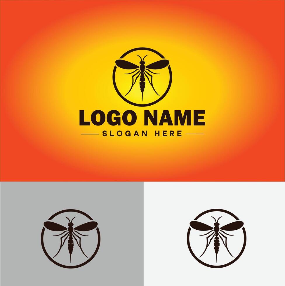 gnat logo vector art icon graphics for business brand icon mosquito logo template