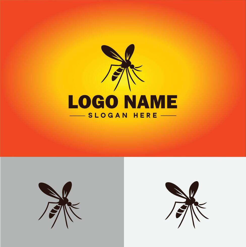 gnat logo vector art icon graphics for business brand icon mosquito logo template