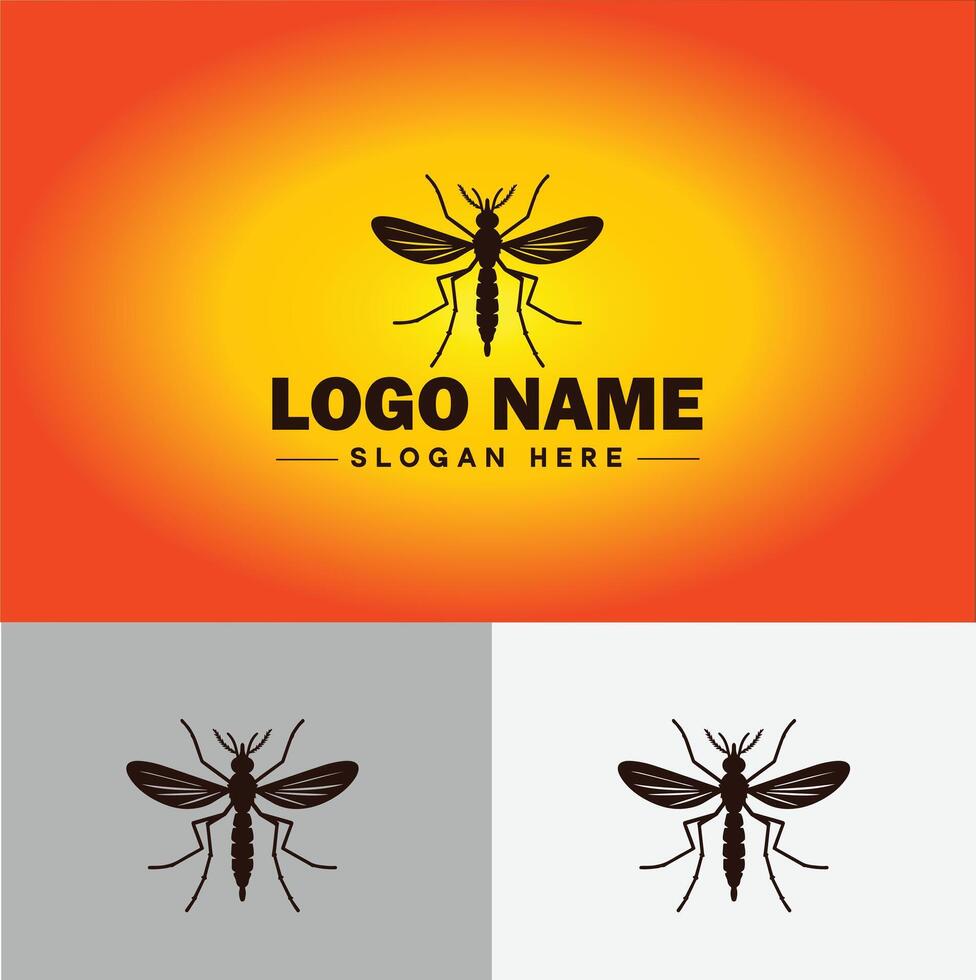 gnat logo vector art icon graphics for business brand icon mosquito logo template