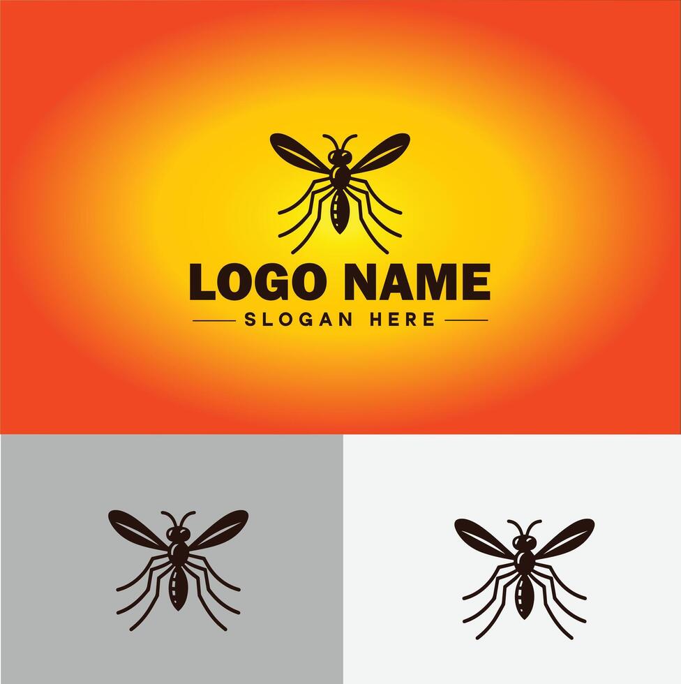 gnat logo vector art icon graphics for business brand icon mosquito logo template