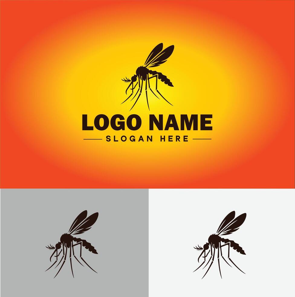 gnat logo vector art icon graphics for business brand icon mosquito logo template