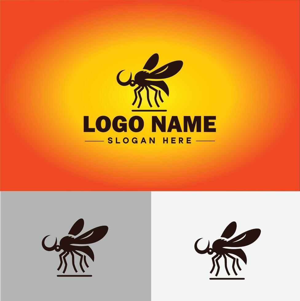 gnat logo vector art icon graphics for business brand icon mosquito logo template