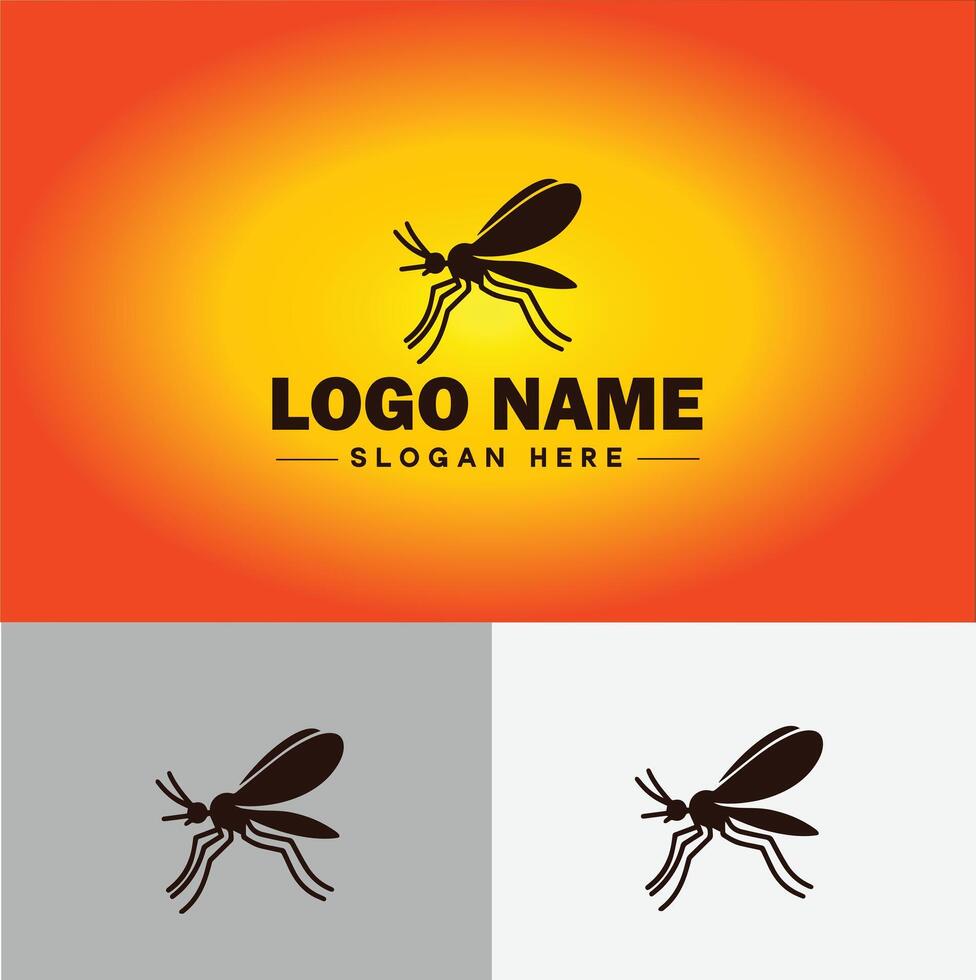 gnat logo vector art icon graphics for business brand icon mosquito logo template