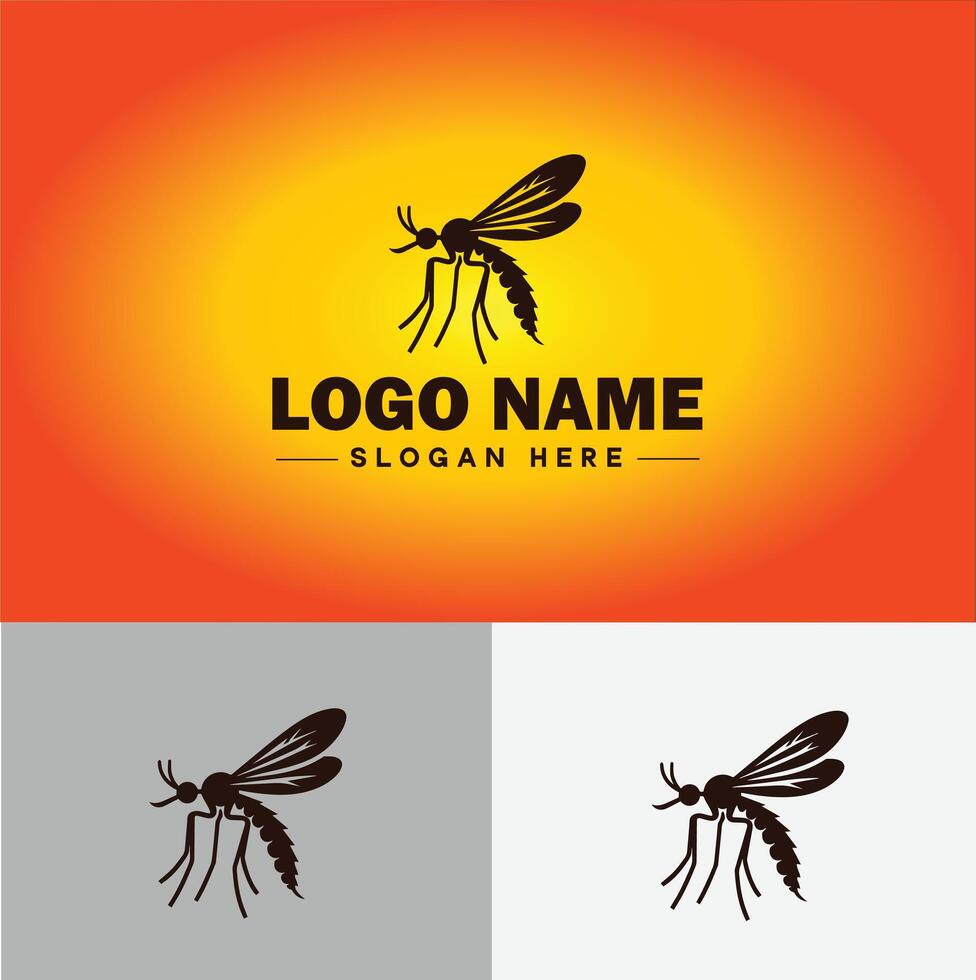 gnat logo vector art icon graphics for business brand icon mosquito logo template