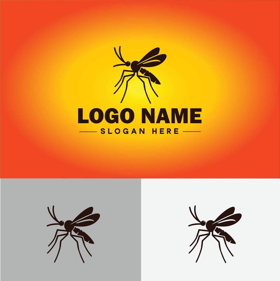 gnat logo vector art icon graphics for business brand icon mosquito logo template