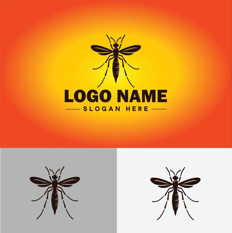 gnat logo vector art icon graphics for business brand icon mosquito logo template
