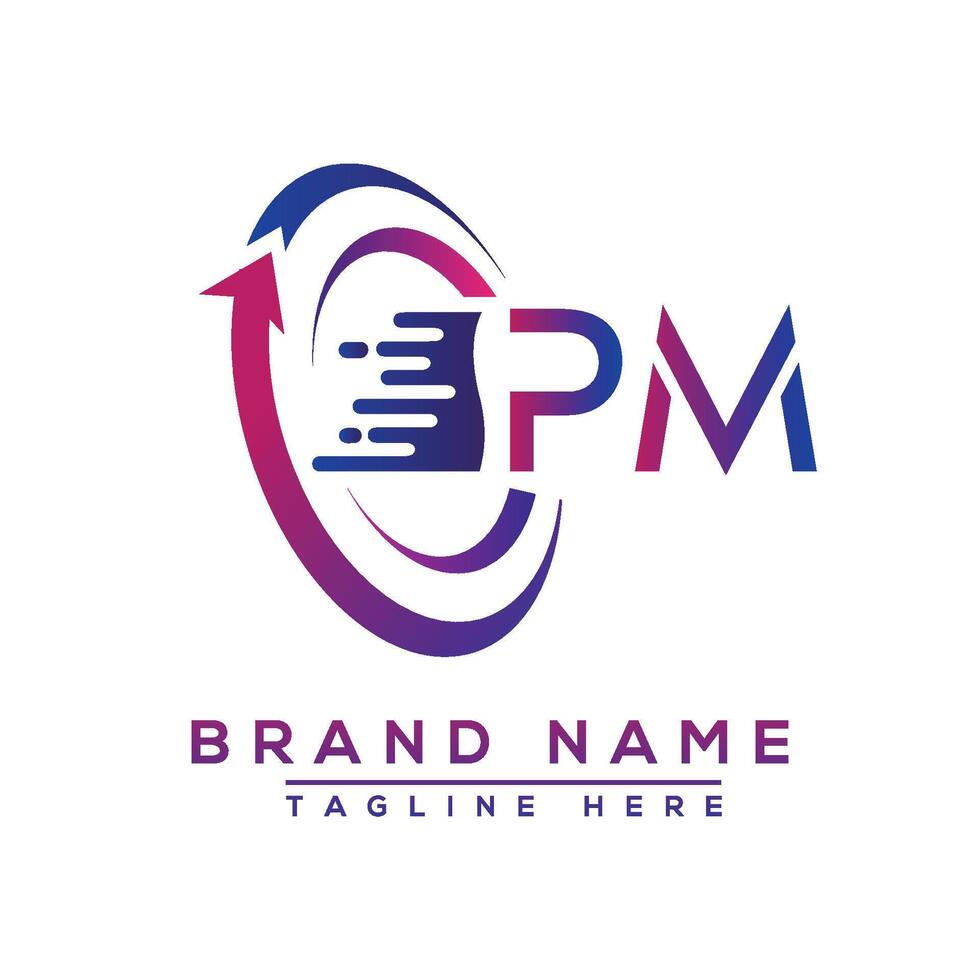 PM letter logo design. Vector logo design for business.