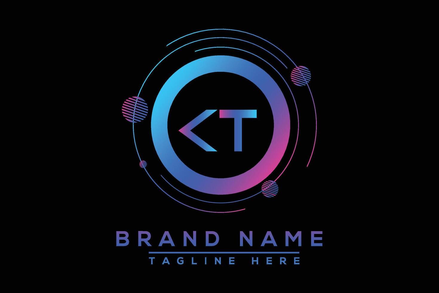 KT letter logo design. Vector logo design for business.