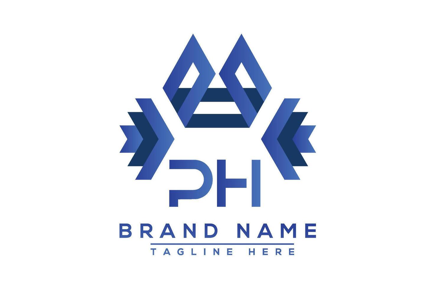Letter PH Blue logo design. Vector logo design for business.