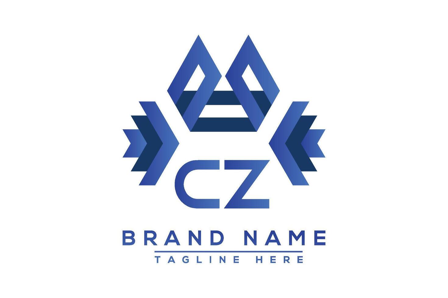 Letter CZ Blue logo design. Vector logo design for business.