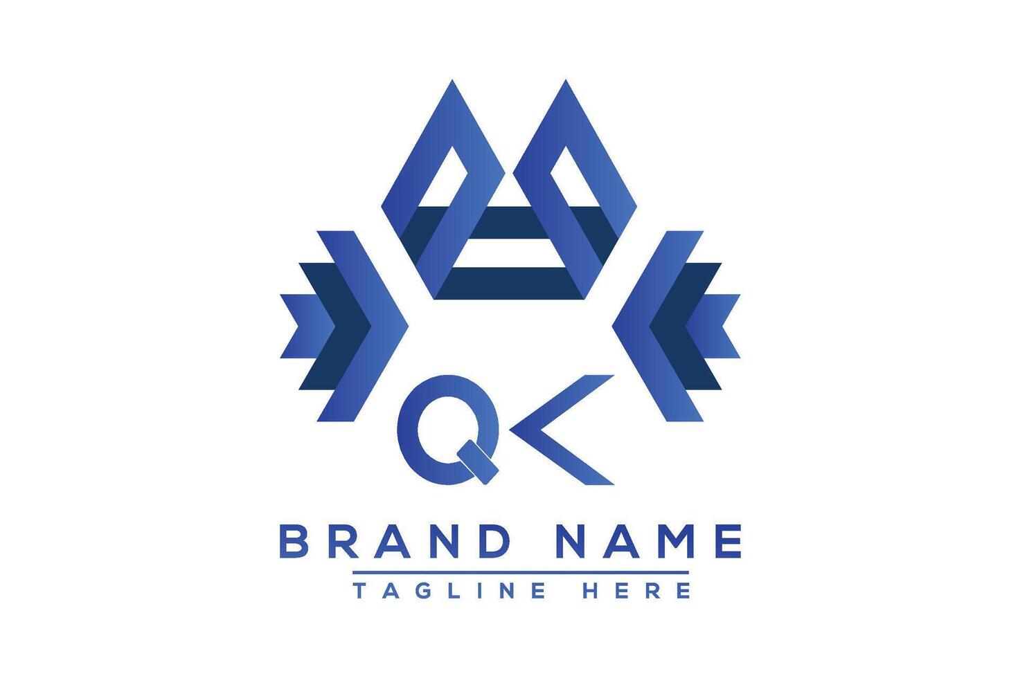 Letter QK Blue logo design. Vector logo design for business.