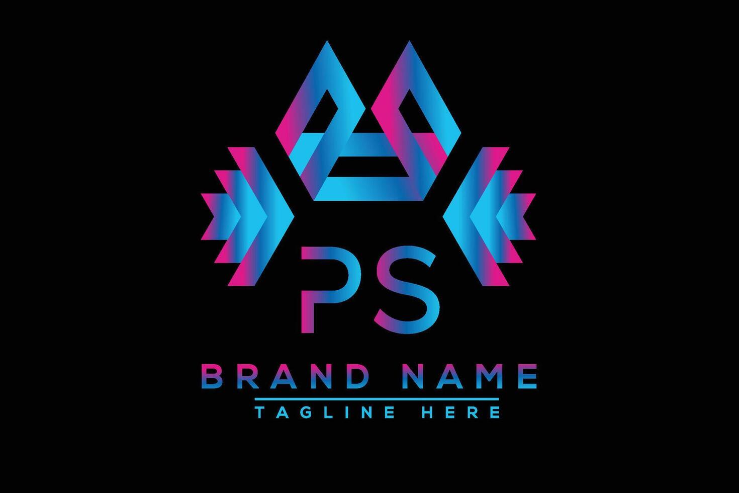 PS letter logo design. Vector logo design for business.