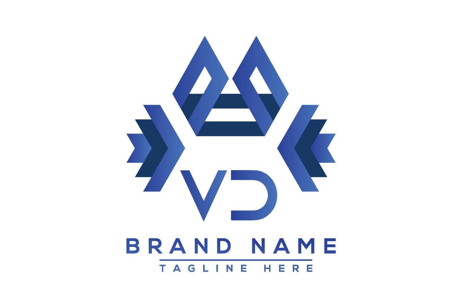 Letter VD Blue logo design. Vector logo design for business.
