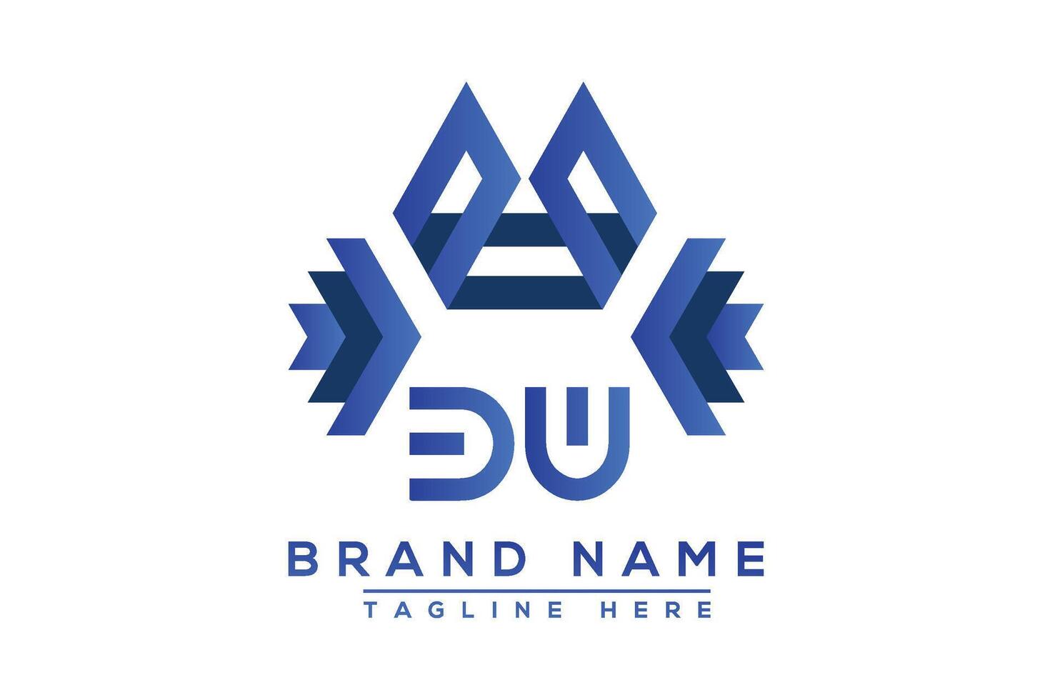 letra bw azul logo diseño. vector logo diseño para negocio.